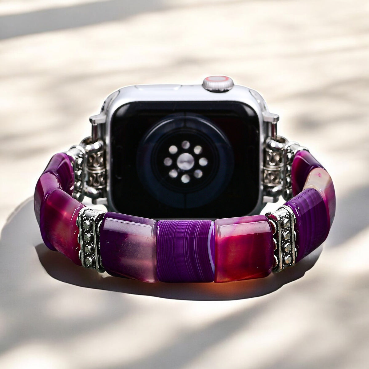 자수정 오라 아게이트 스트레치 Apple Watch 스트랩