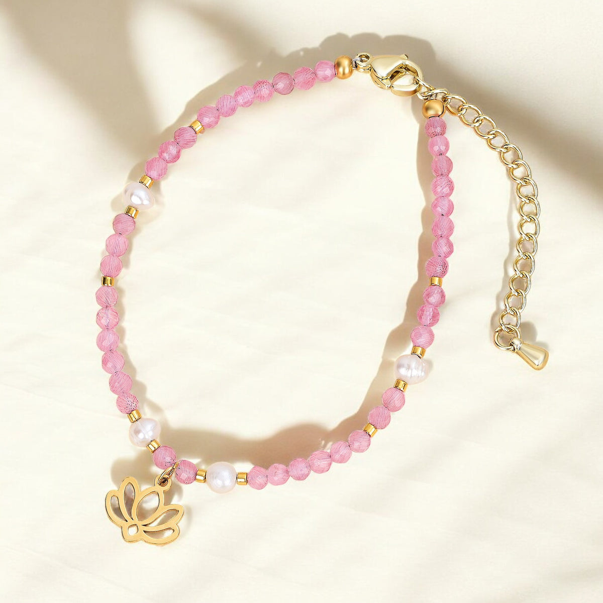 Ethereal Rose Lotus Bracelet
