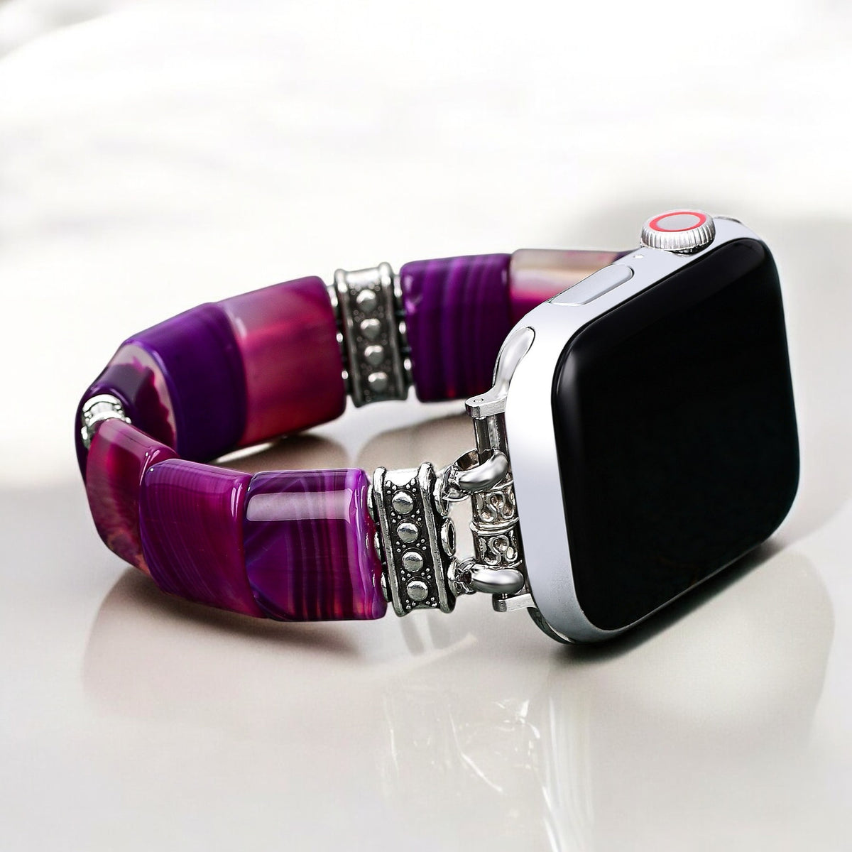 자수정 오라 아게이트 스트레치 Apple Watch 스트랩