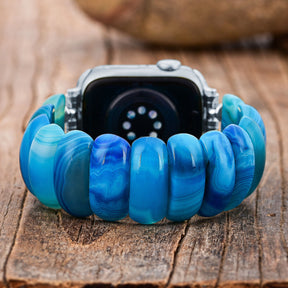 Ocean Essence Agate Stretch Apple Watch Strap