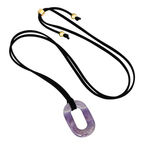 스웨이드 자수정 세레니티 목걸이