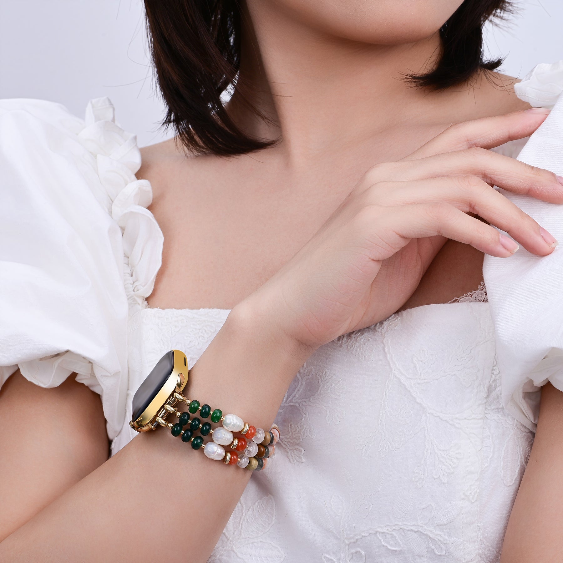 코랄 천연석 스트레치 Apple Watch 스트랩