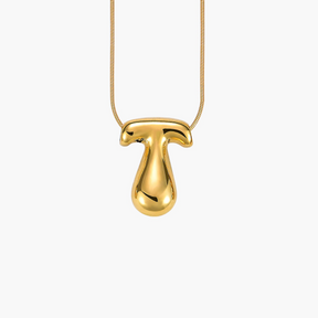 Golden Glow Bubble Letter Initial Necklace