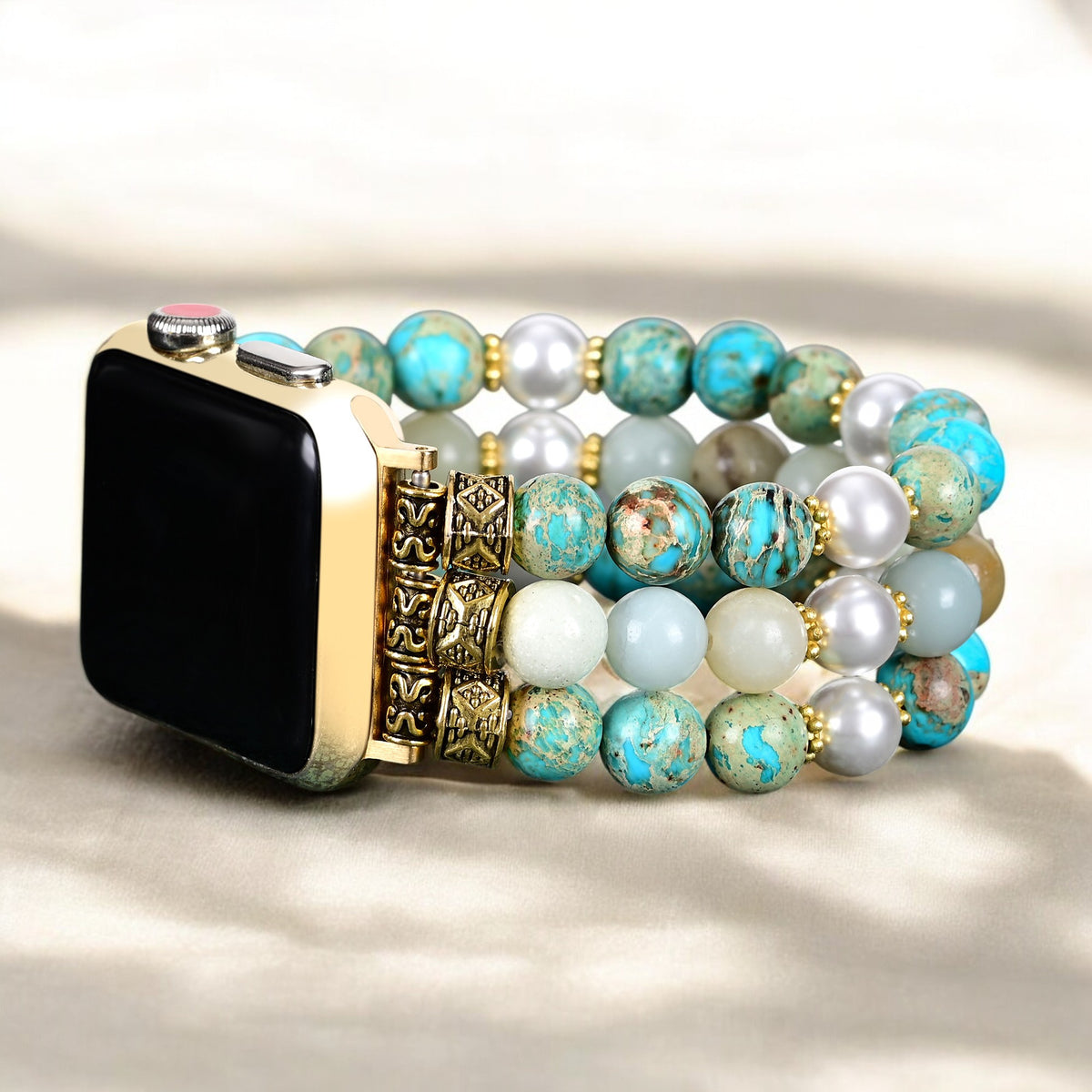 Ocean Breeze Jasper Stretch Watch Strap
