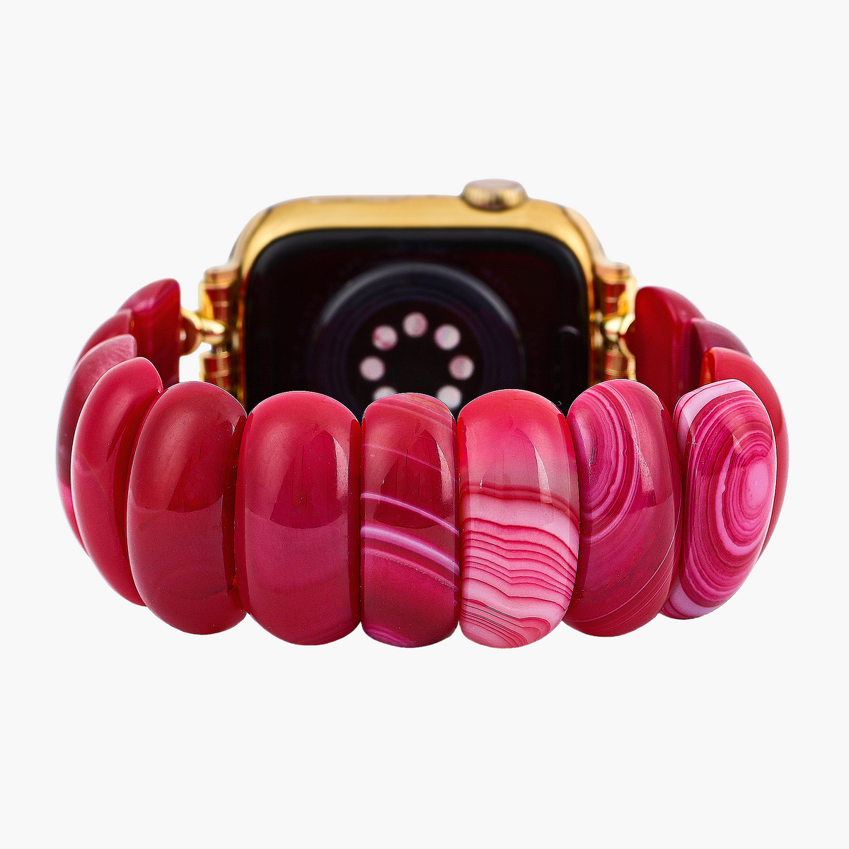 크림슨 미라지 아게이트 스트레치 Apple Watch 스트랩