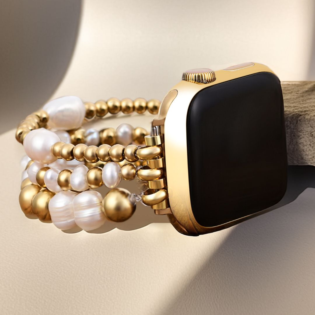 골든 담수 진주 스트레치 Apple Watch 스트랩