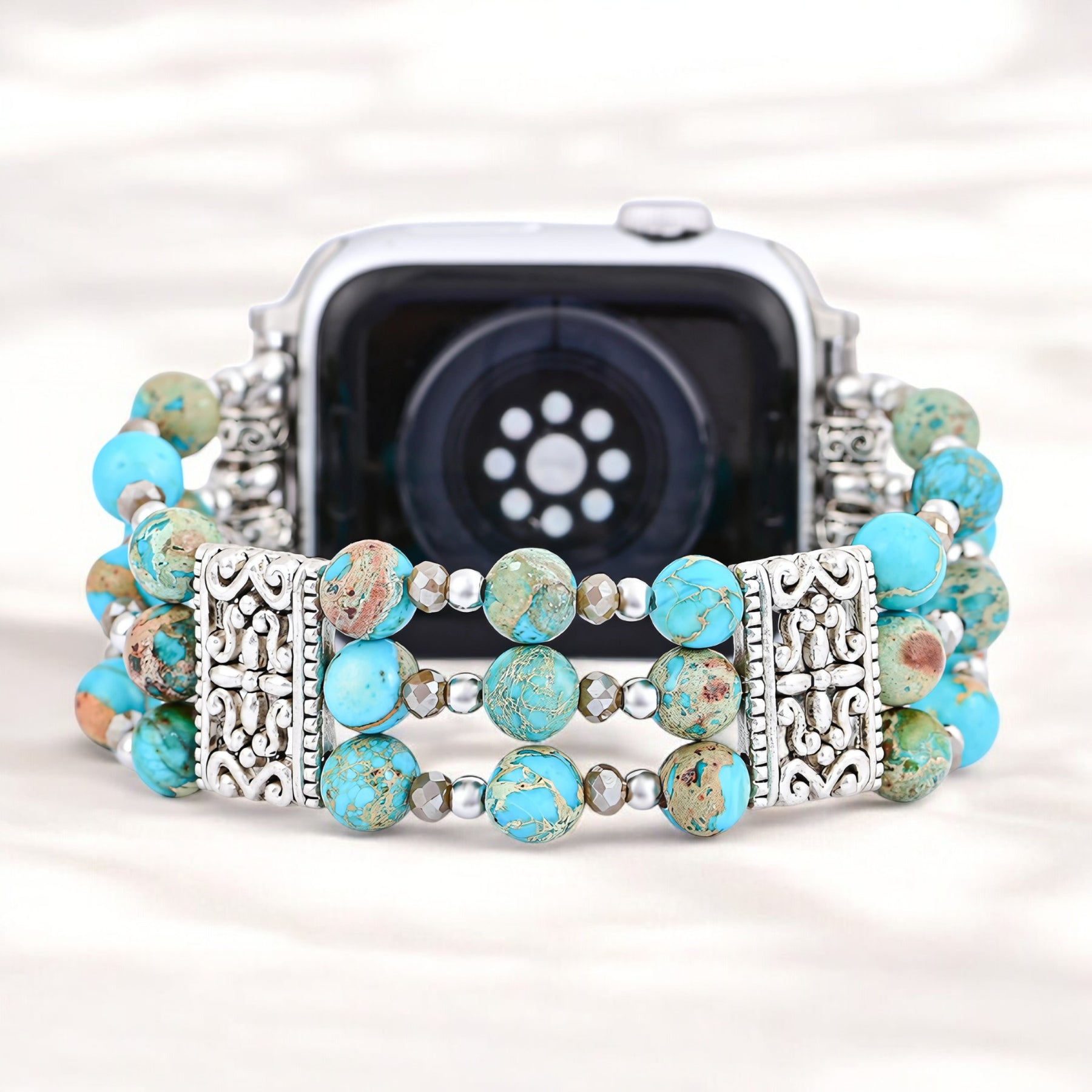 수공예 터쿼이즈 스피릿 스트레치 Apple Watch 스트랩