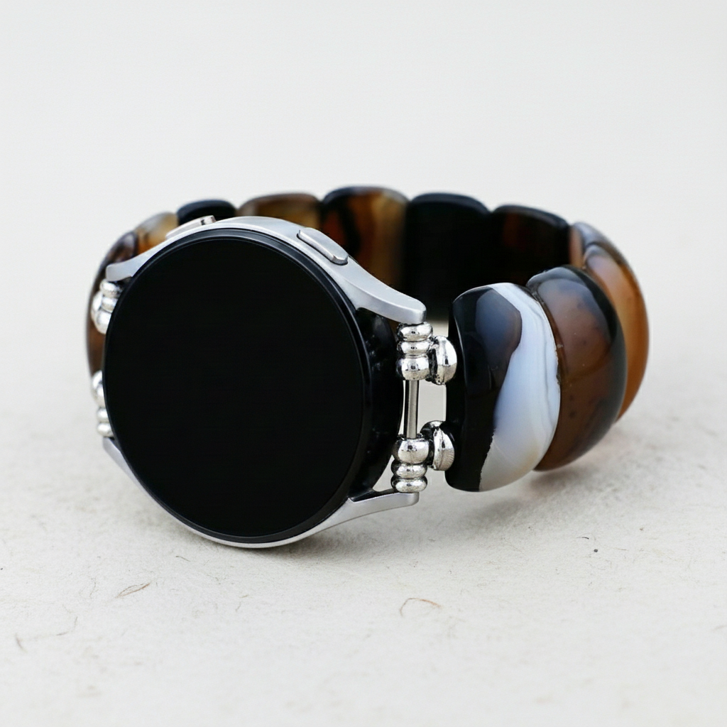 보헤미안 오닉스 엘레강스 스트레치 삼성 갤럭시 워치 스트랩