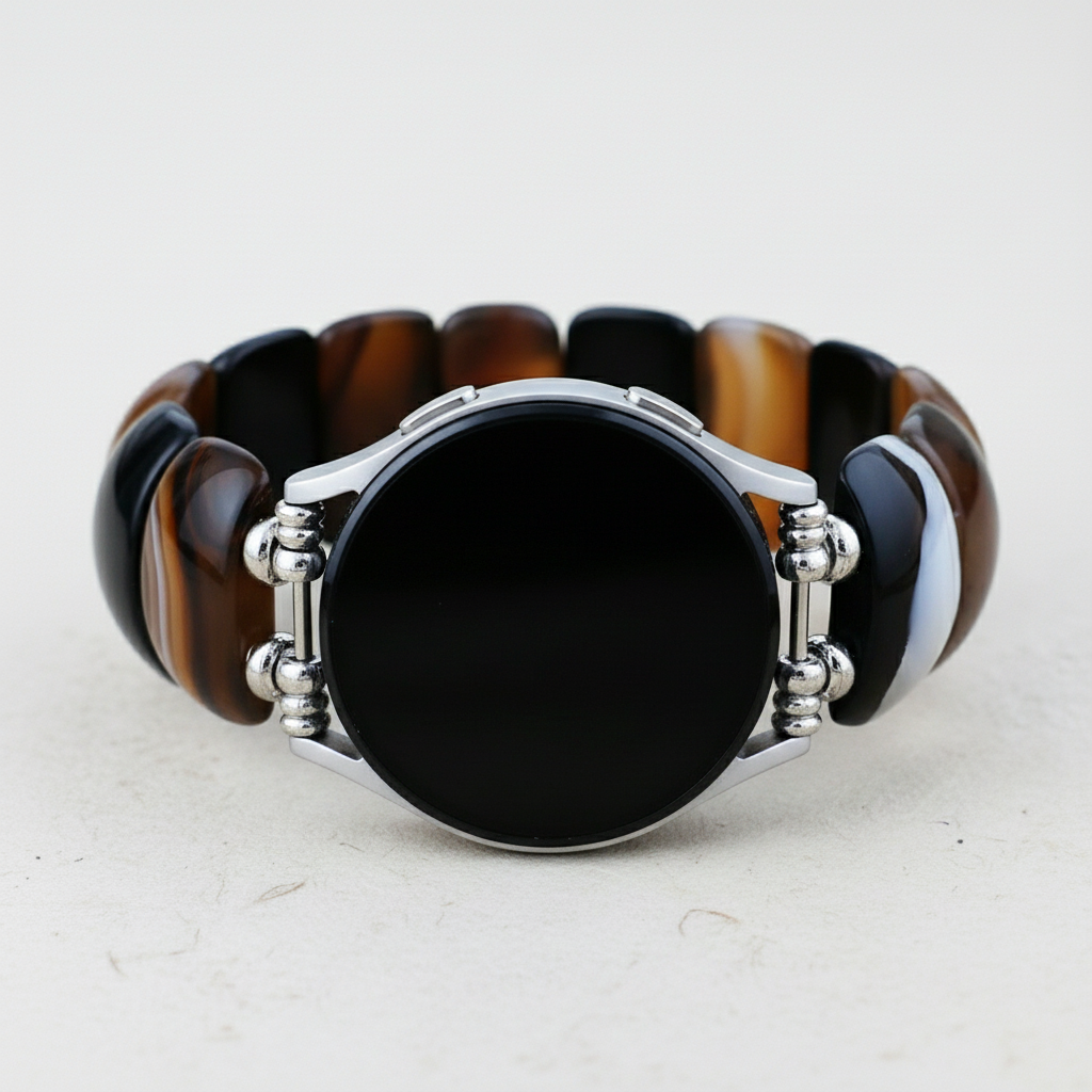 보헤미안 오닉스 엘레강스 스트레치 삼성 갤럭시 워치 스트랩