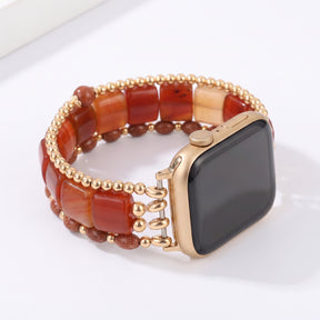 Wild Grace Agate Stretch Apple Watch Strap Silver