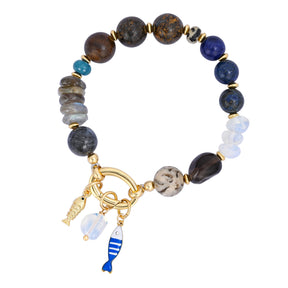 라브라도라이트 웨이브 참 팔찌