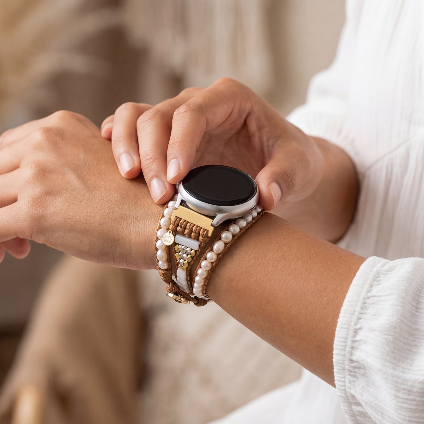 담수 진주 삼성 갤럭시 워치 스트랩