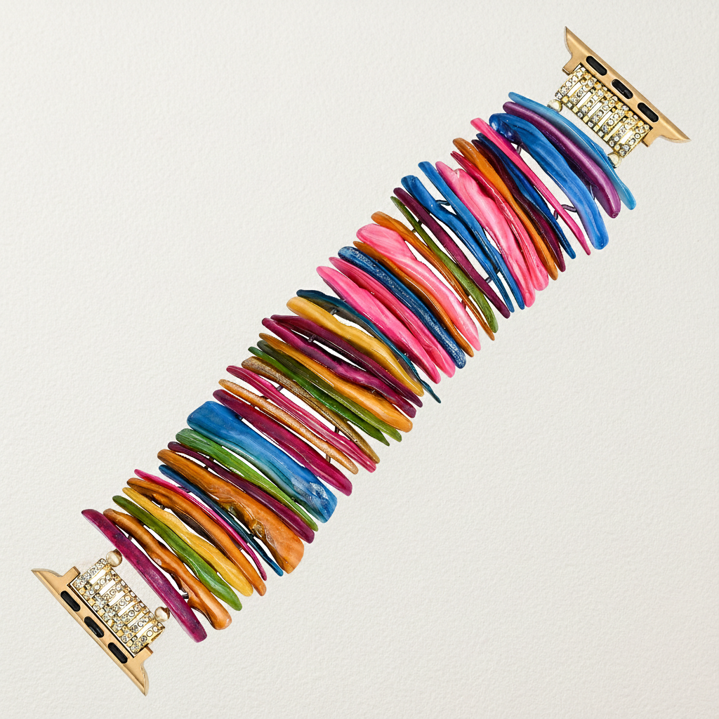 Gold Dopamine Shell Stretch Apple Watch Strap