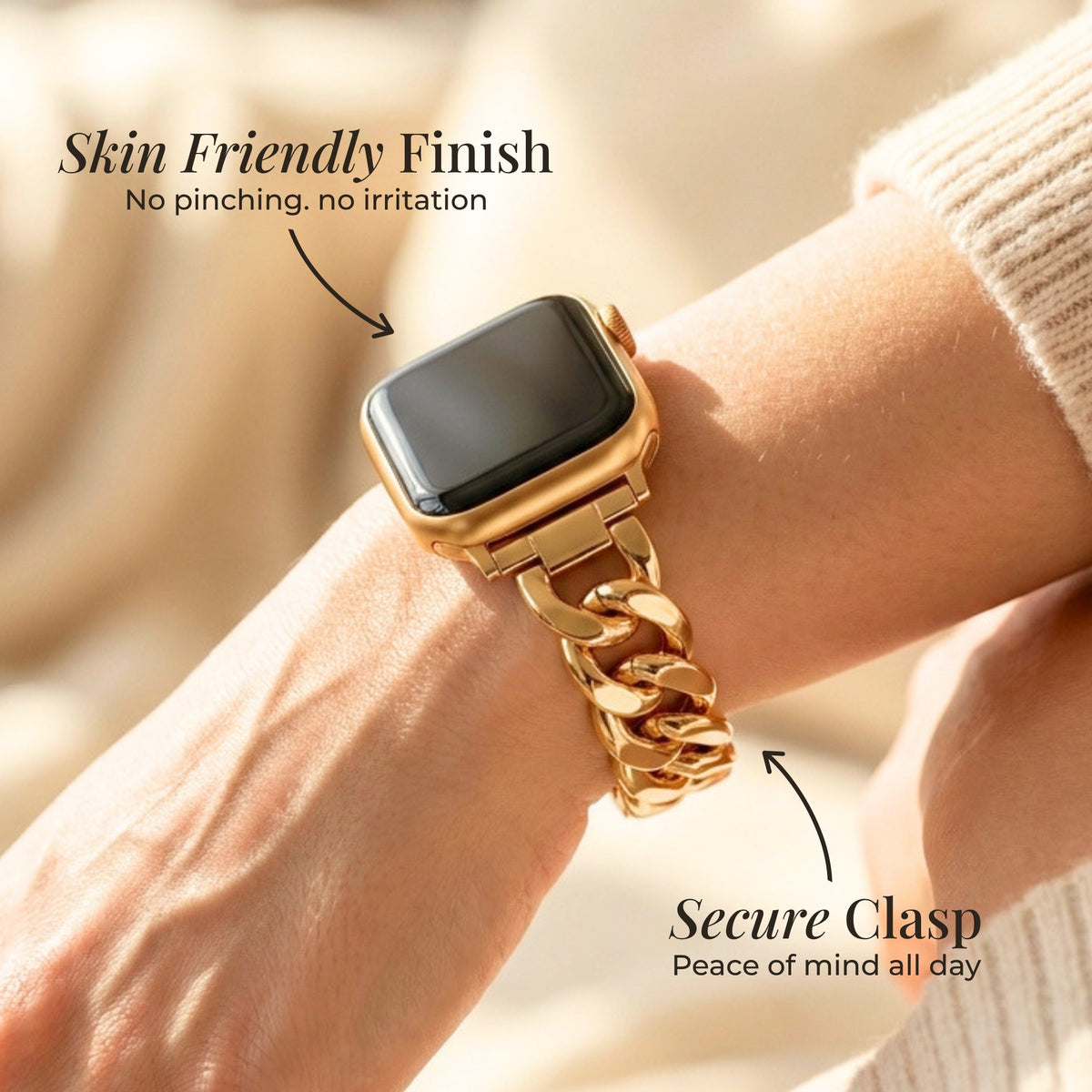 골드 우븐 럭셔리 Apple Watch 스트랩
