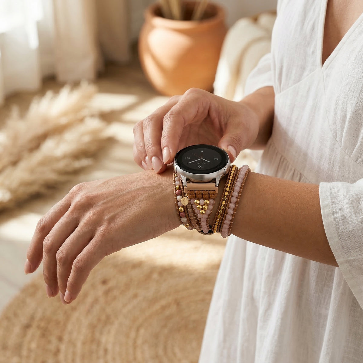 골든 로즈 쿼츠 삼성 갤럭시 워치 스트랩