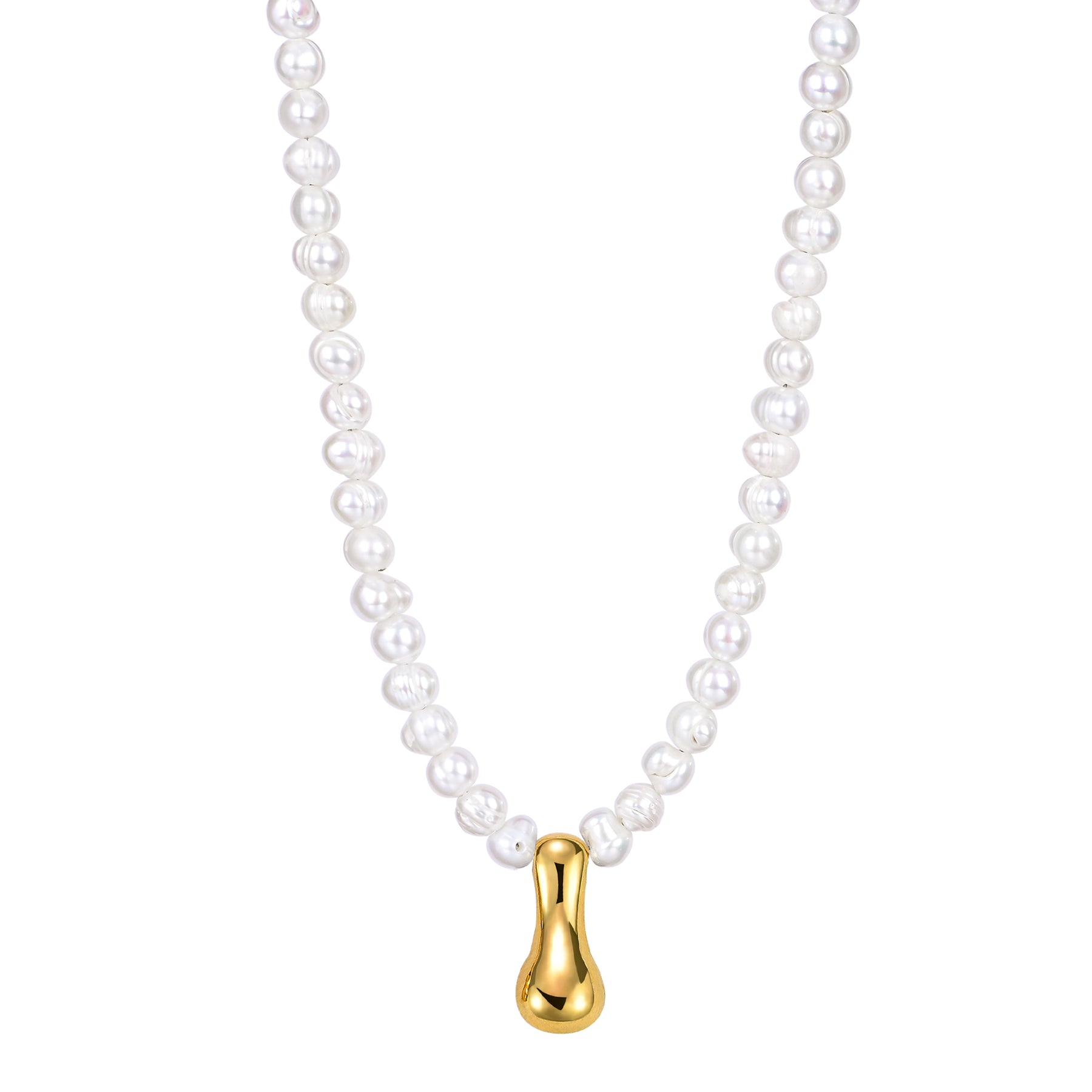 Pearl Bubble Initial Necklace