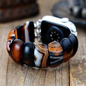 Bohemian Onyx Elegance Stretch Apple Watch Strap