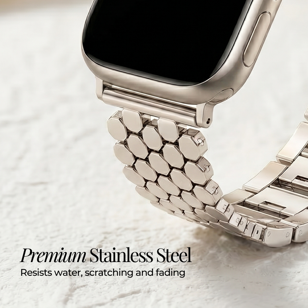 실버 허니콤 럭셔리 Apple Watch 스트랩