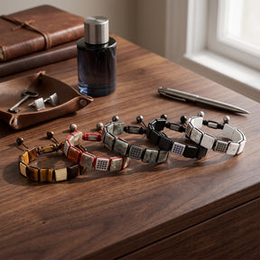 남성용 화이트 터쿼이즈 팔찌