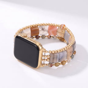 미드나이트 블룸 투어멀린 스트레치 Apple Watch 스트랩 실버
