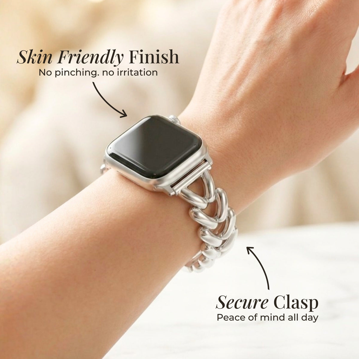 플래티넘 브레이드 럭셔리 Apple Watch 스트랩