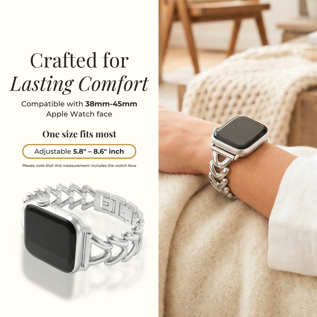 플래티넘 브레이드 럭셔리 Apple Watch 스트랩