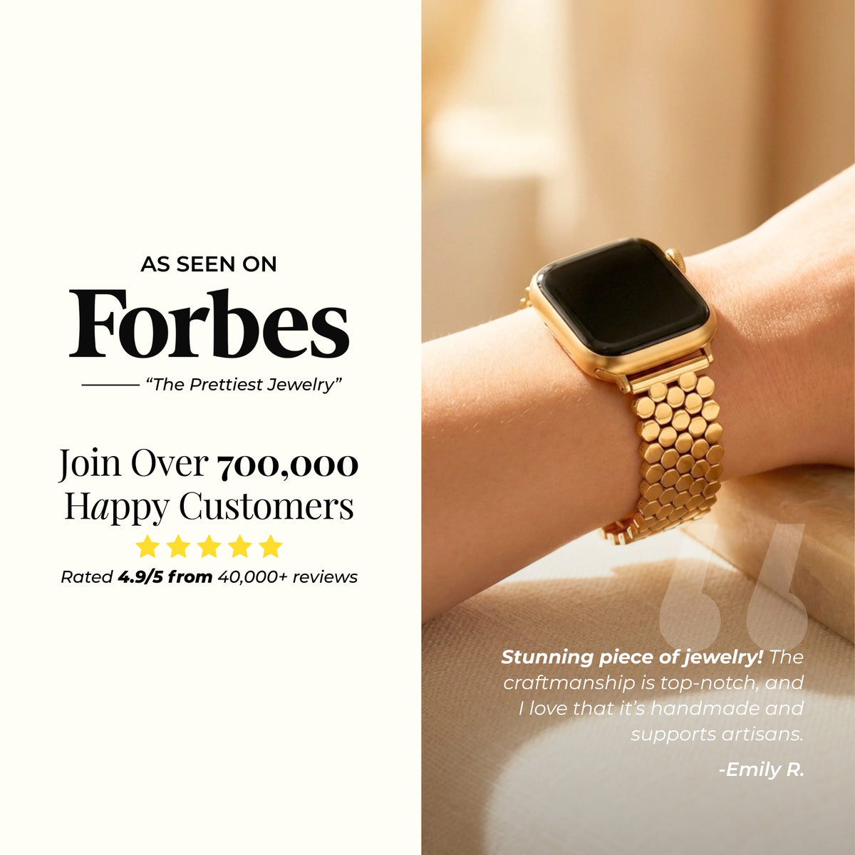 플래티넘 브레이드 럭셔리 Apple Watch 스트랩