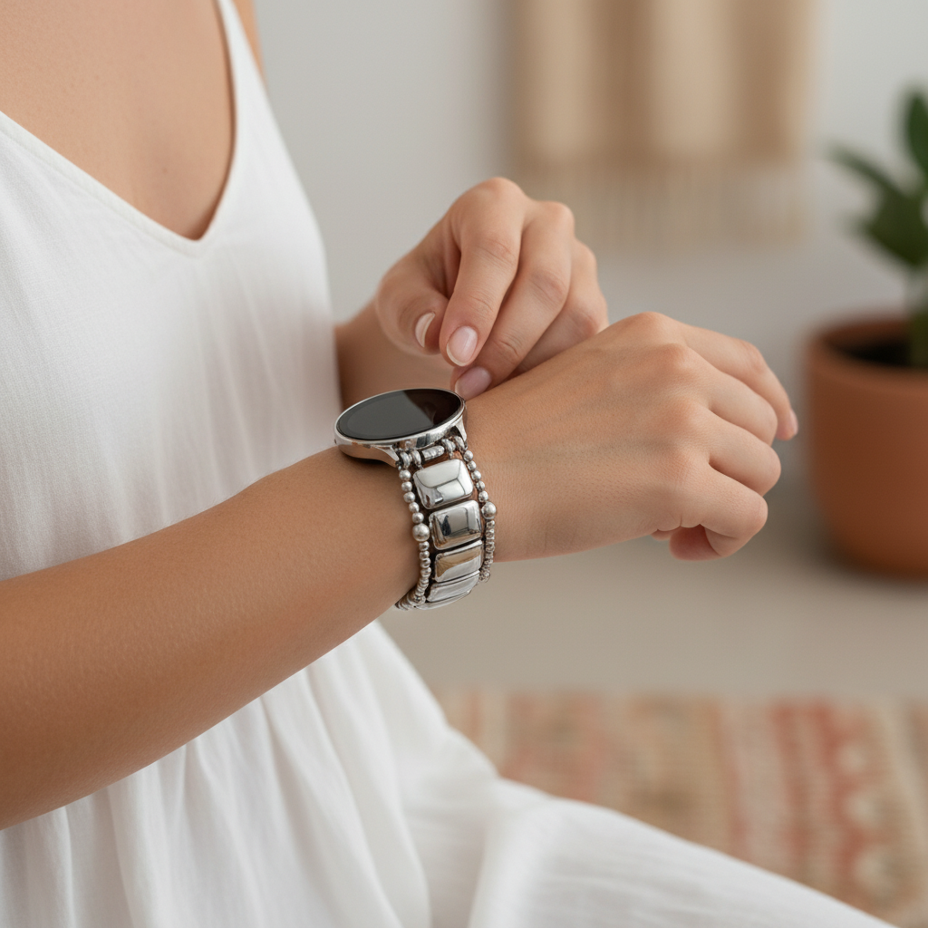 플래티넘 누아르 스트레치 삼성 갤럭시 워치 스트랩