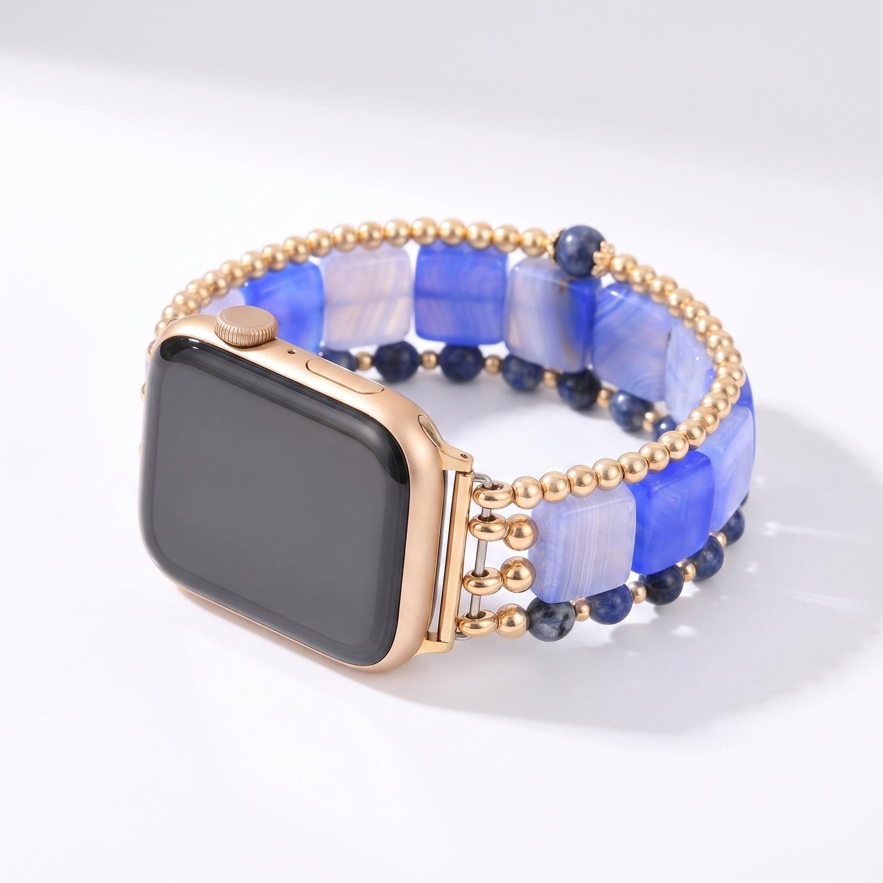 Wild Grace Agate Stretch Apple Watch Strap Silver