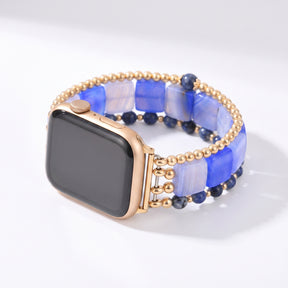 Wild Grace Agate Stretch Apple Watch Strap Silver