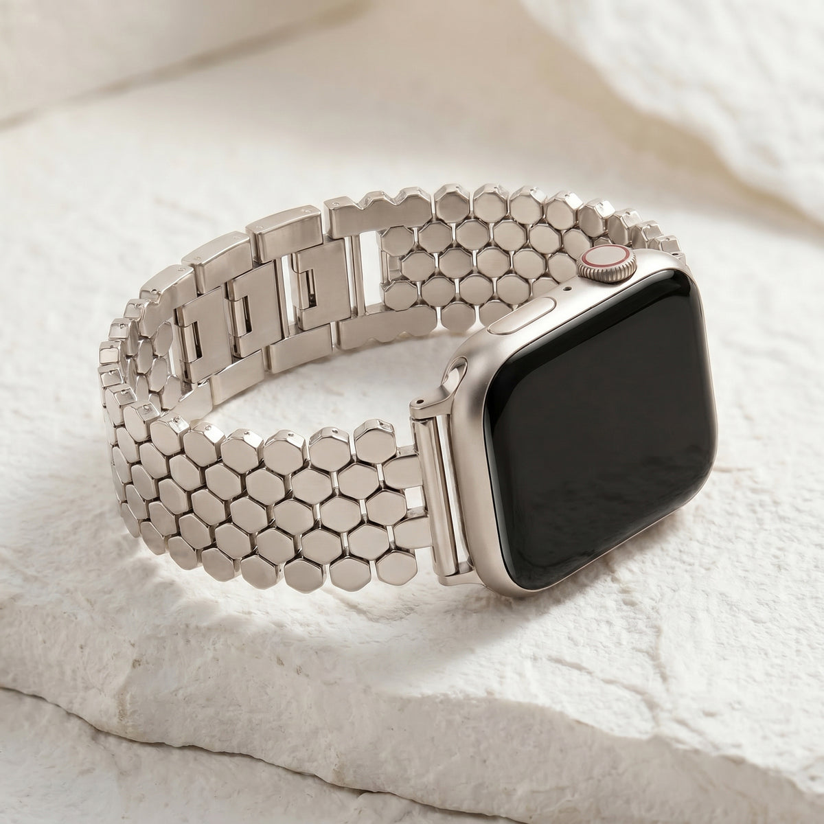 실버 허니콤 럭셔리 Apple Watch 스트랩