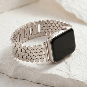 실버 허니콤 럭셔리 Apple Watch 스트랩