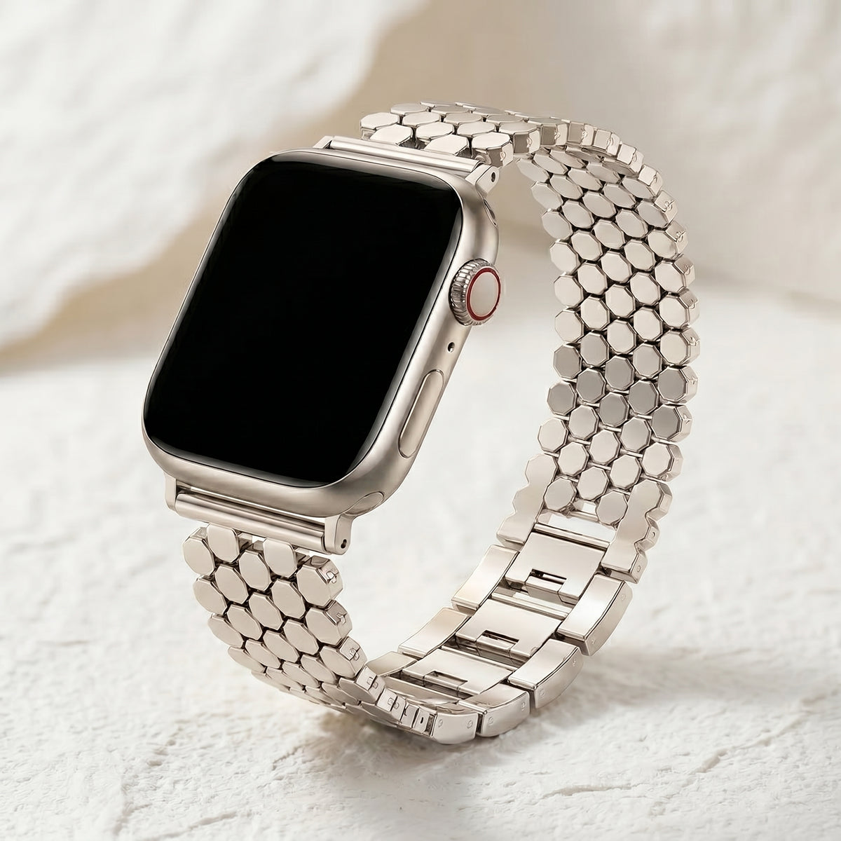 실버 허니콤 럭셔리 Apple Watch 스트랩