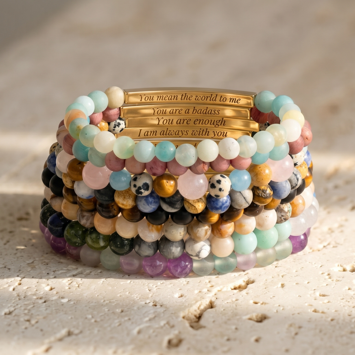 비밀 메시지 스톤 Bracelets