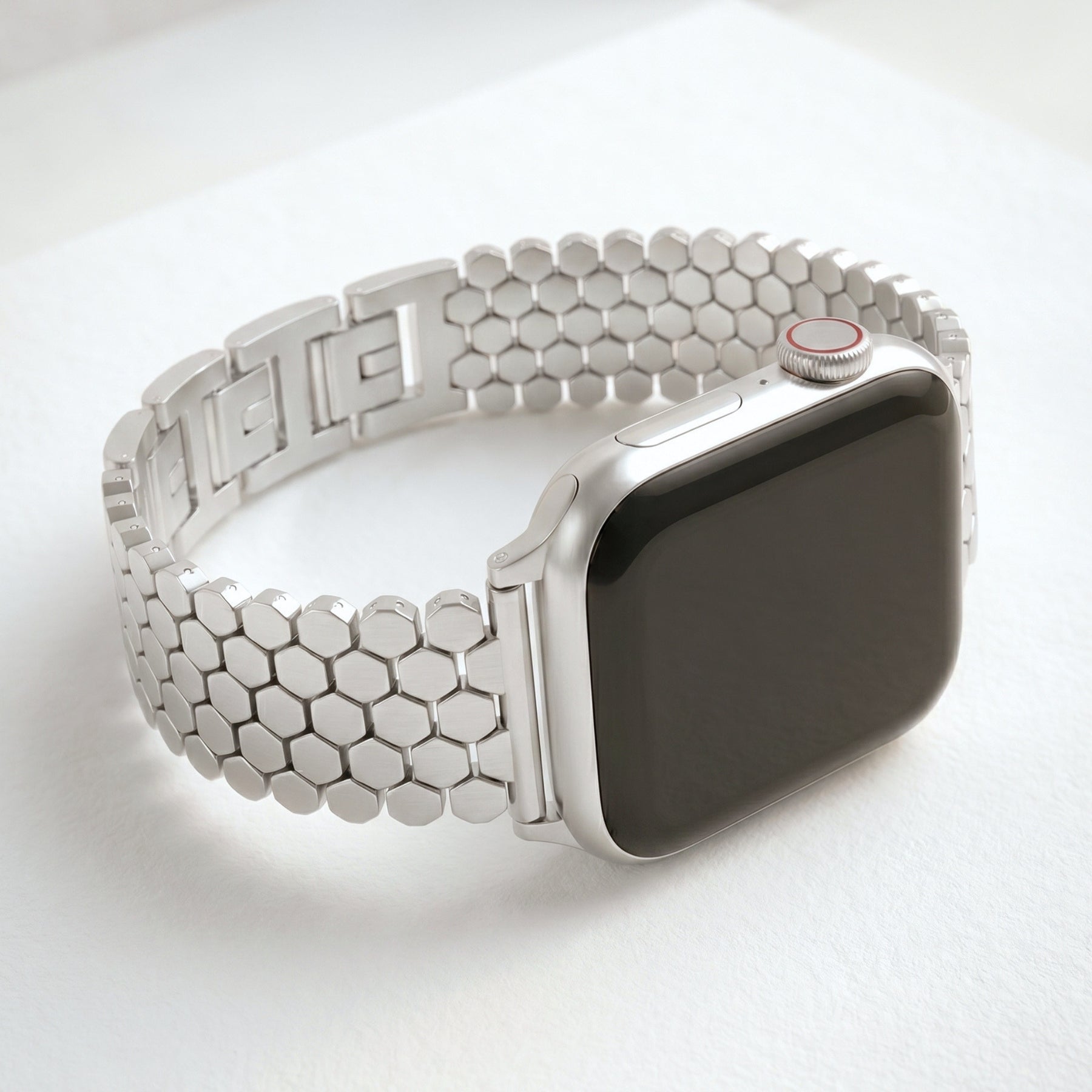 실버 허니콤 럭셔리 Apple Watch 스트랩