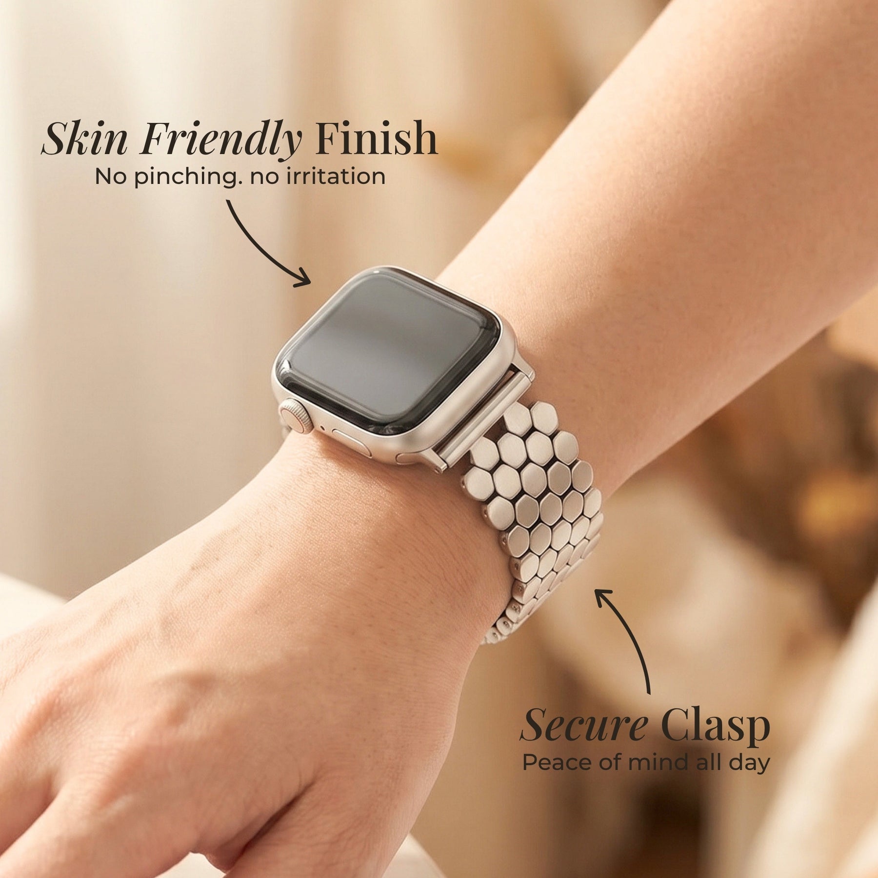 실버 허니콤 럭셔리 Apple Watch 스트랩