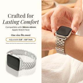 실버 허니콤 럭셔리 Apple Watch 스트랩