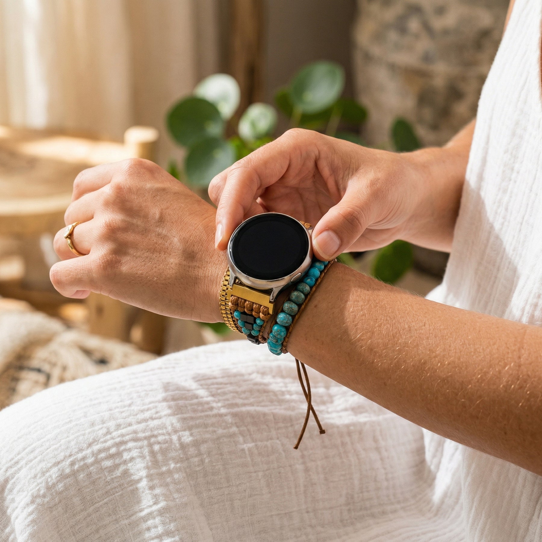 터쿼이즈 진정 에너지 삼성 갤럭시 워치 스트랩