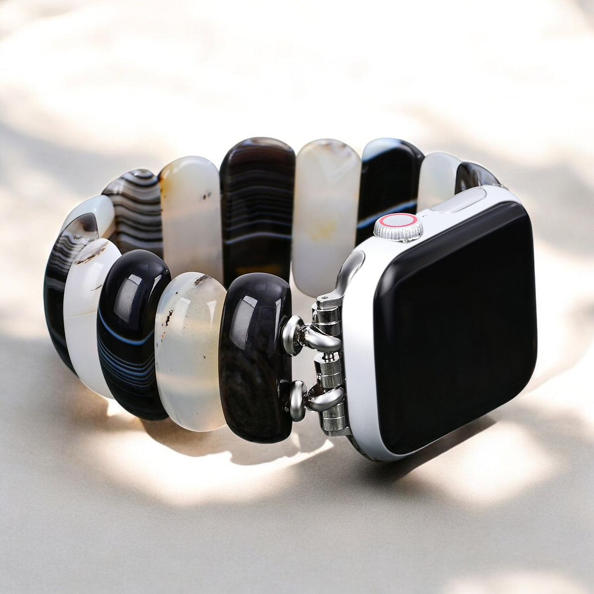 옵시디언 프로스트 아게이트 스트레치 Apple Watch 스트랩