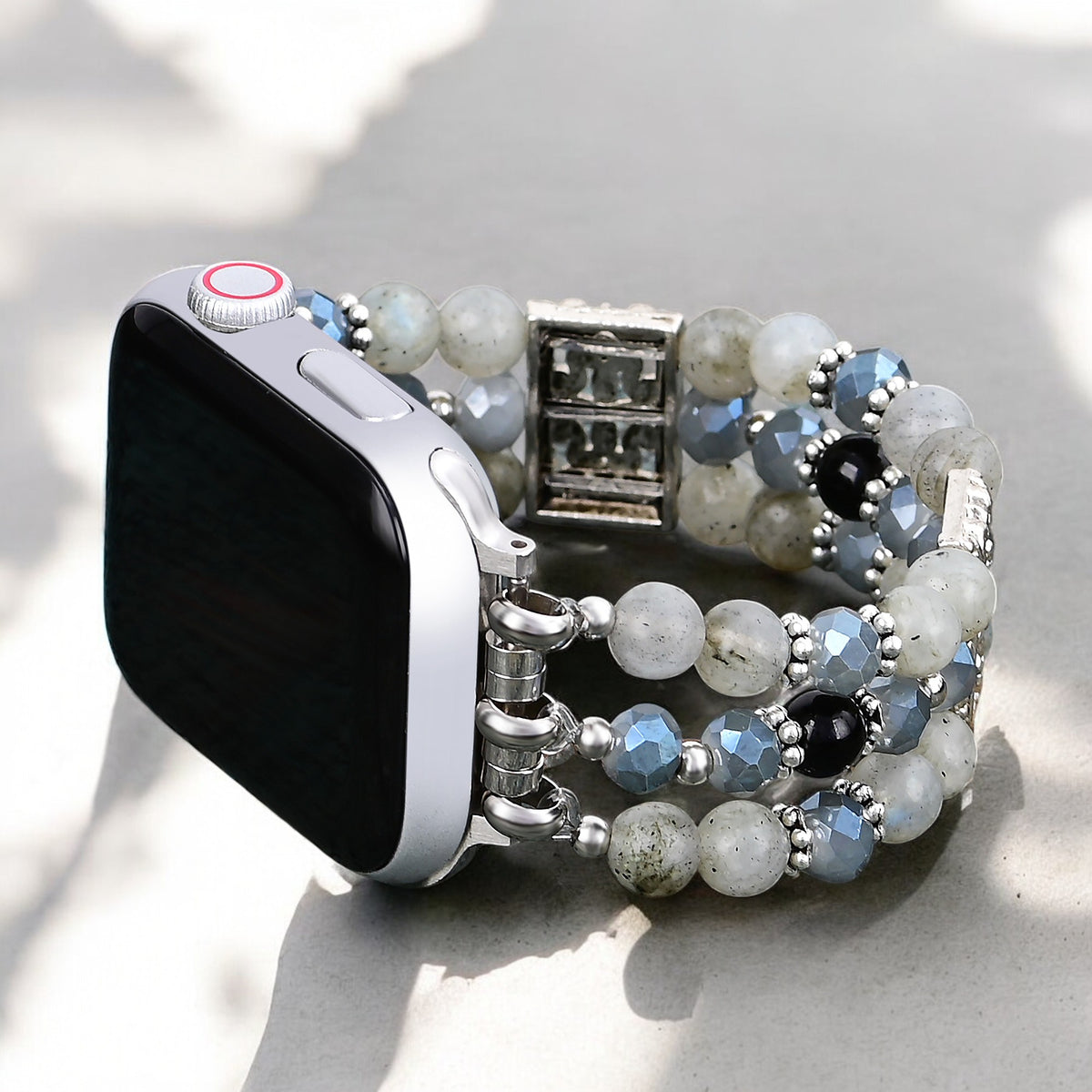 장인정신이 깃든 라브라도라이트 인디고 스트레치 Apple Watch 스트랩
