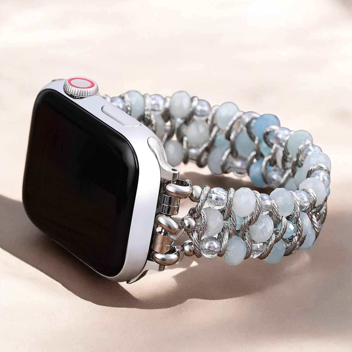 아쿠아마린 사파이어 꼬임 Apple Watch 스트랩