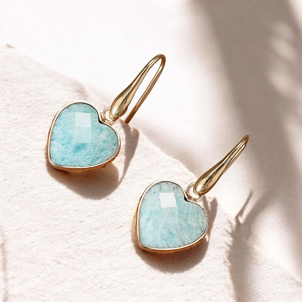 Amazonite Love Teardrop Earrings