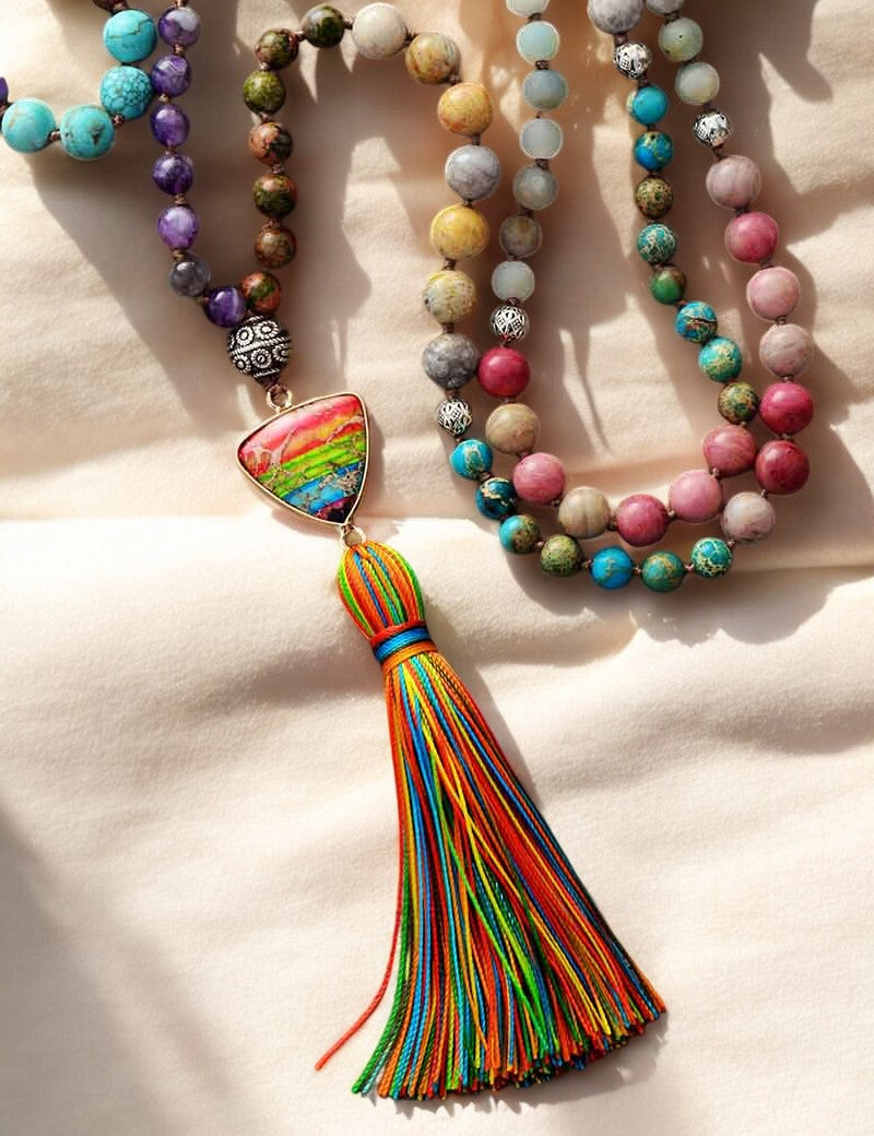 Chakra Charm Tassel Necklace