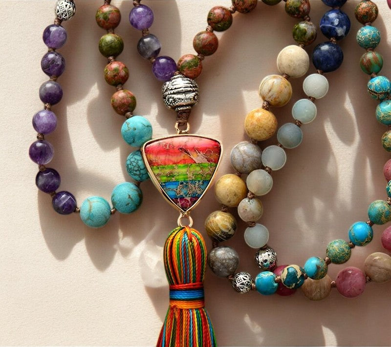 Chakra Charm Tassel Necklace