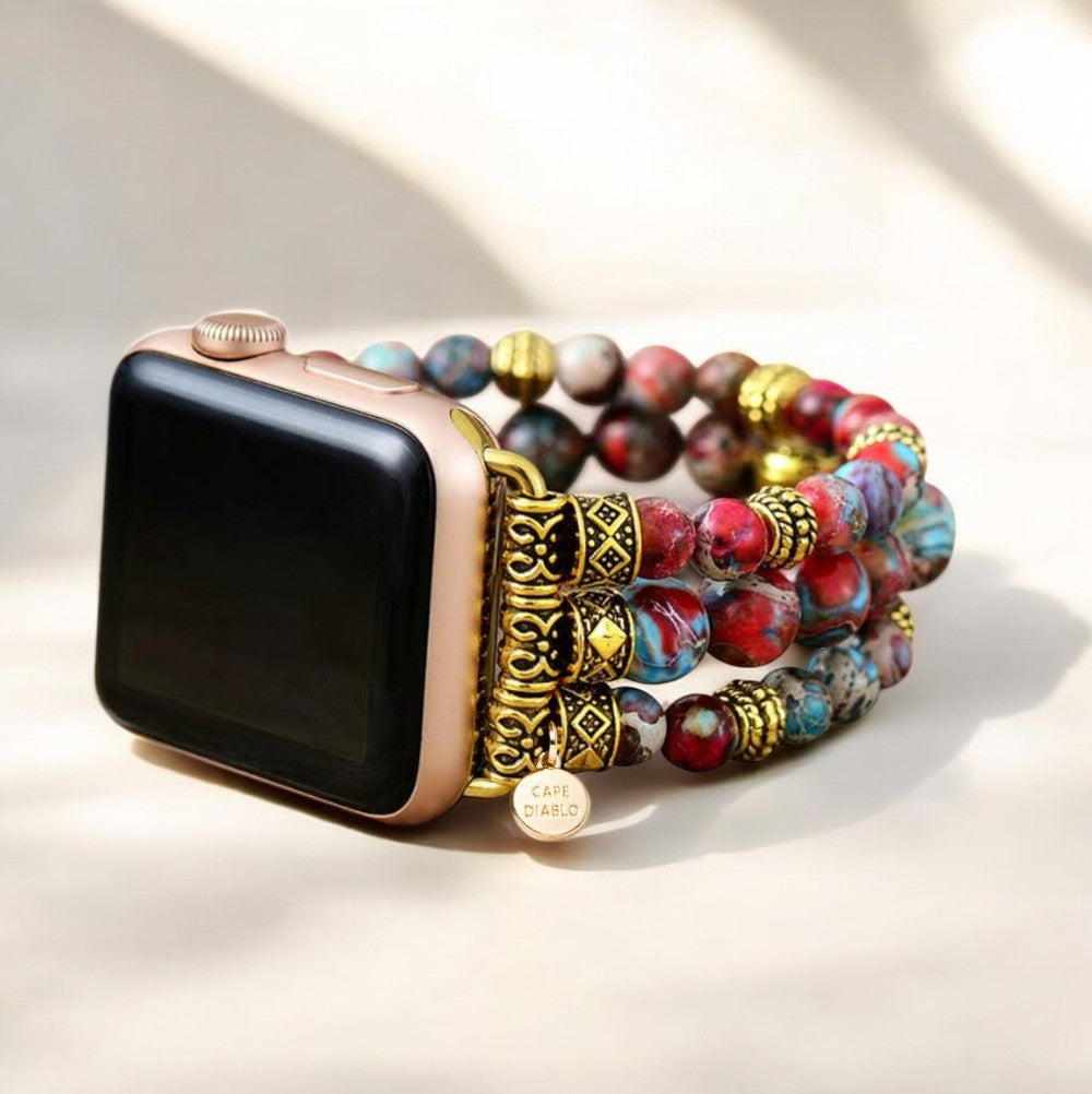 크림슨 재스퍼 스트레치 Apple Watch 스트랩