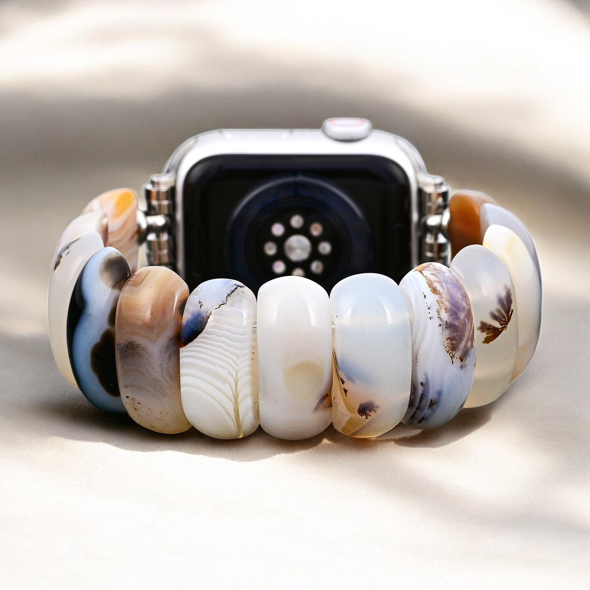 아이보리 듄 아게이트 스트레치 Apple Watch 스트랩