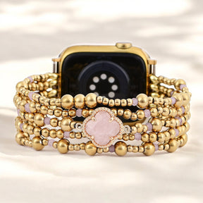마법에 걸린 로즈 쿼츠 우아함 스트레치 Apple Watch 스트랩