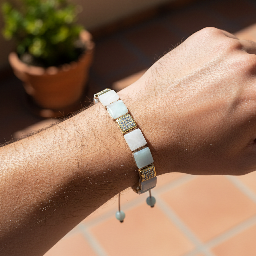 남성용 아마조나이트 팔찌
