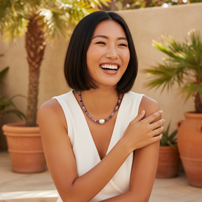 자수정 그레이스 진주 목걸이