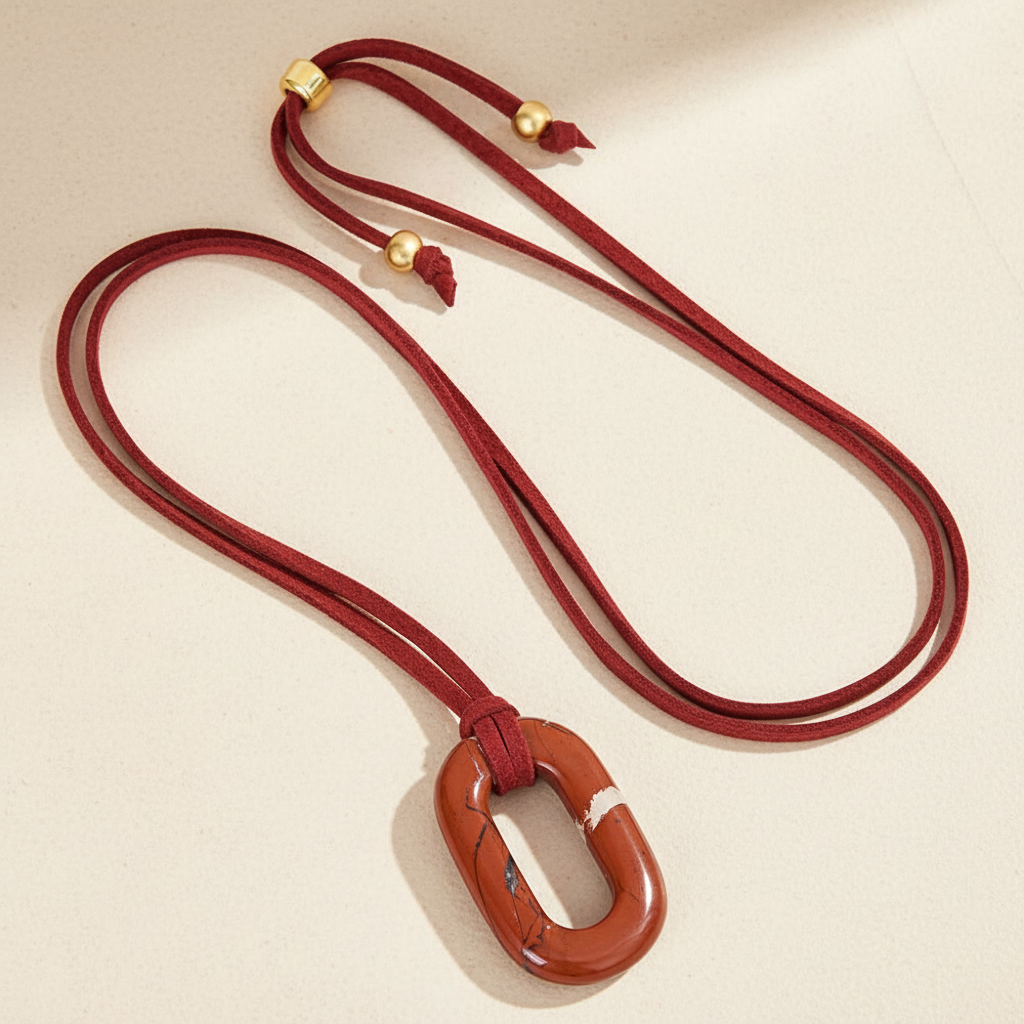 스웨이드 레드스톤 세레니티 목걸이